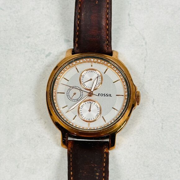 Fossil Accessories - Fossil Watch Womens 42mm Chelsey Multifunction Rhinestone Bling New Battery